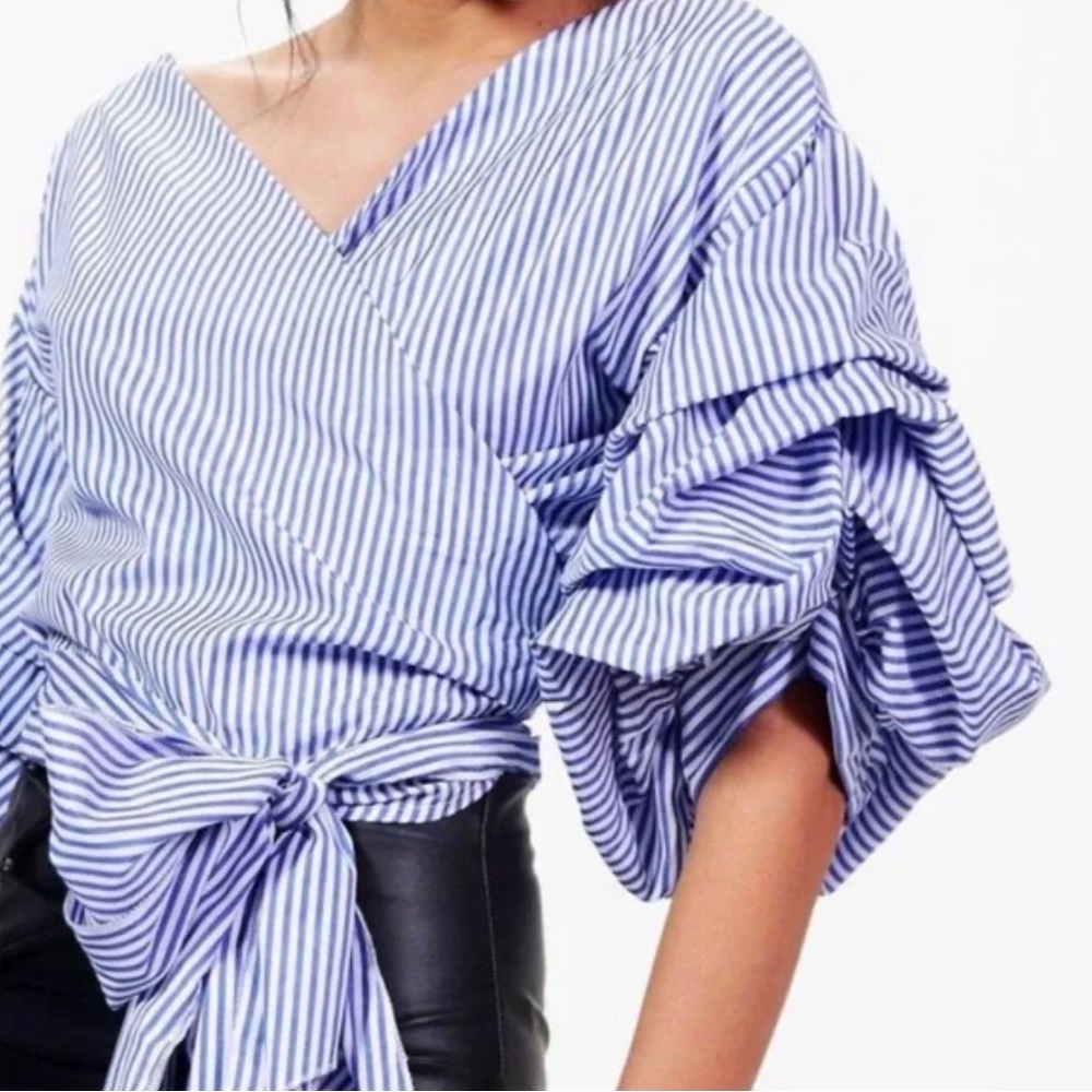 ZARA bluestripe top